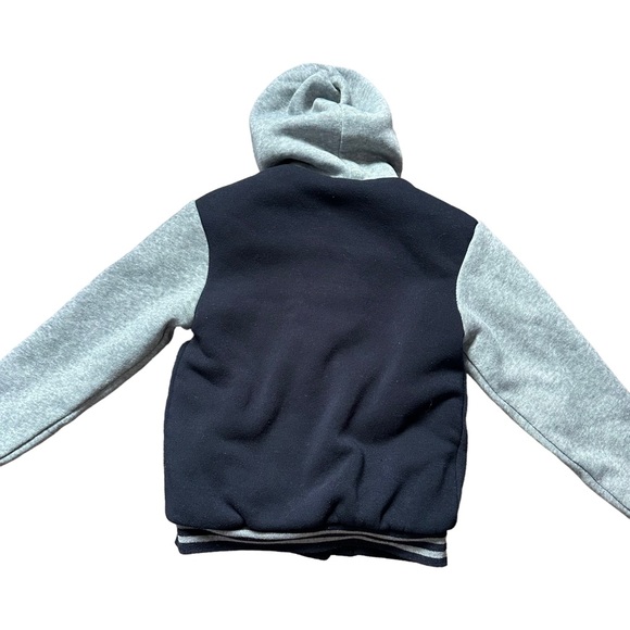 1826 Varsity 4T button up hoodie Sherpa interior blue gray color pockets kid boy - Picture 9 of 9